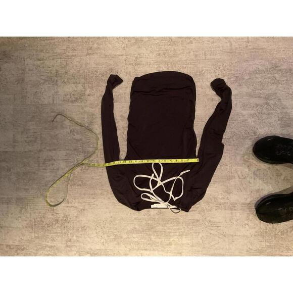 Jonathan Simkhai Flower Tie Flower Black w White Trim Stretch top sz M - Picture 5 of 5